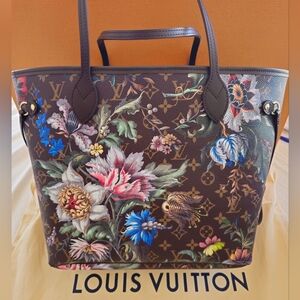 Louis Vuitton Garden Neverfull MM Monogram Giant Flower Bag **No Pouch
